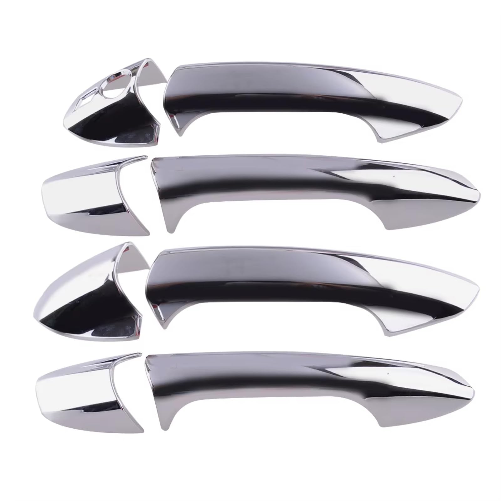 DSPOLIMV Outer Door Handle Cap Compatible with Benz for B C E GLK ML for CLA W246 W204 W212 X204 W166 W117 LHD Exterior Door Handle Cover Trim Cap Kit Silver Chrome