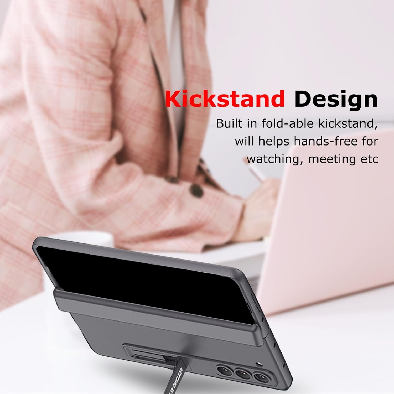 for Samsung Galaxy Z Fold 4 Case with Privacy Screen Protector, Fold4 Anti-Spy Phone Case with S Pen Holder & Stylus Kickstand Hinge Protection Privacy Protective Cover for Z Fold 4 Grey