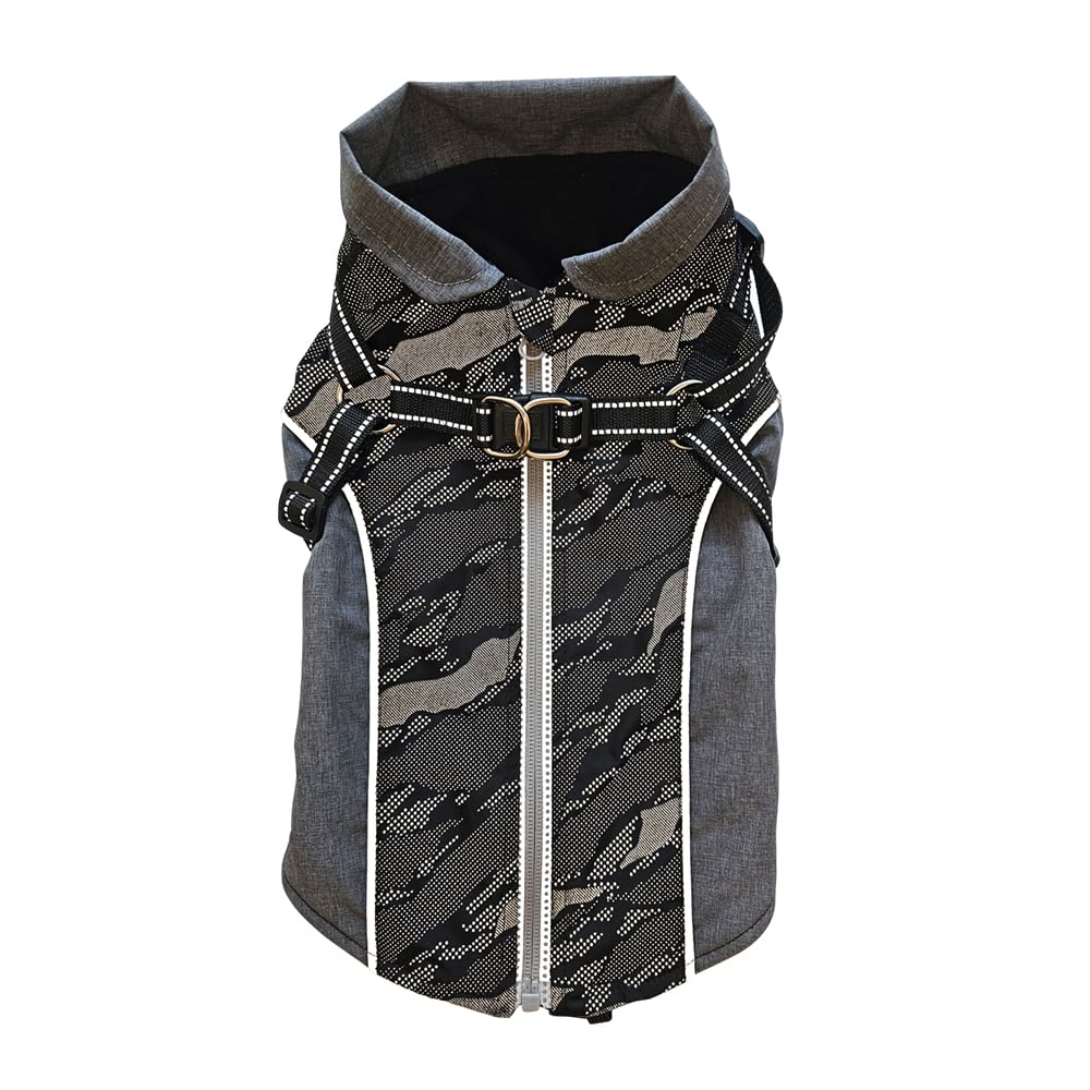 Nobby Abrigo para Perros REKU 2 en 1, Color Gris-Negro, 65 cm