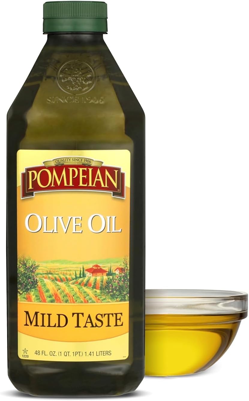 Mild Taste Olive Oil - 48 fl oz - 1.41 L - Olive Oil for High Heat Cooking - Mild Flavor for Baking and Sauteing - High Smoke Point