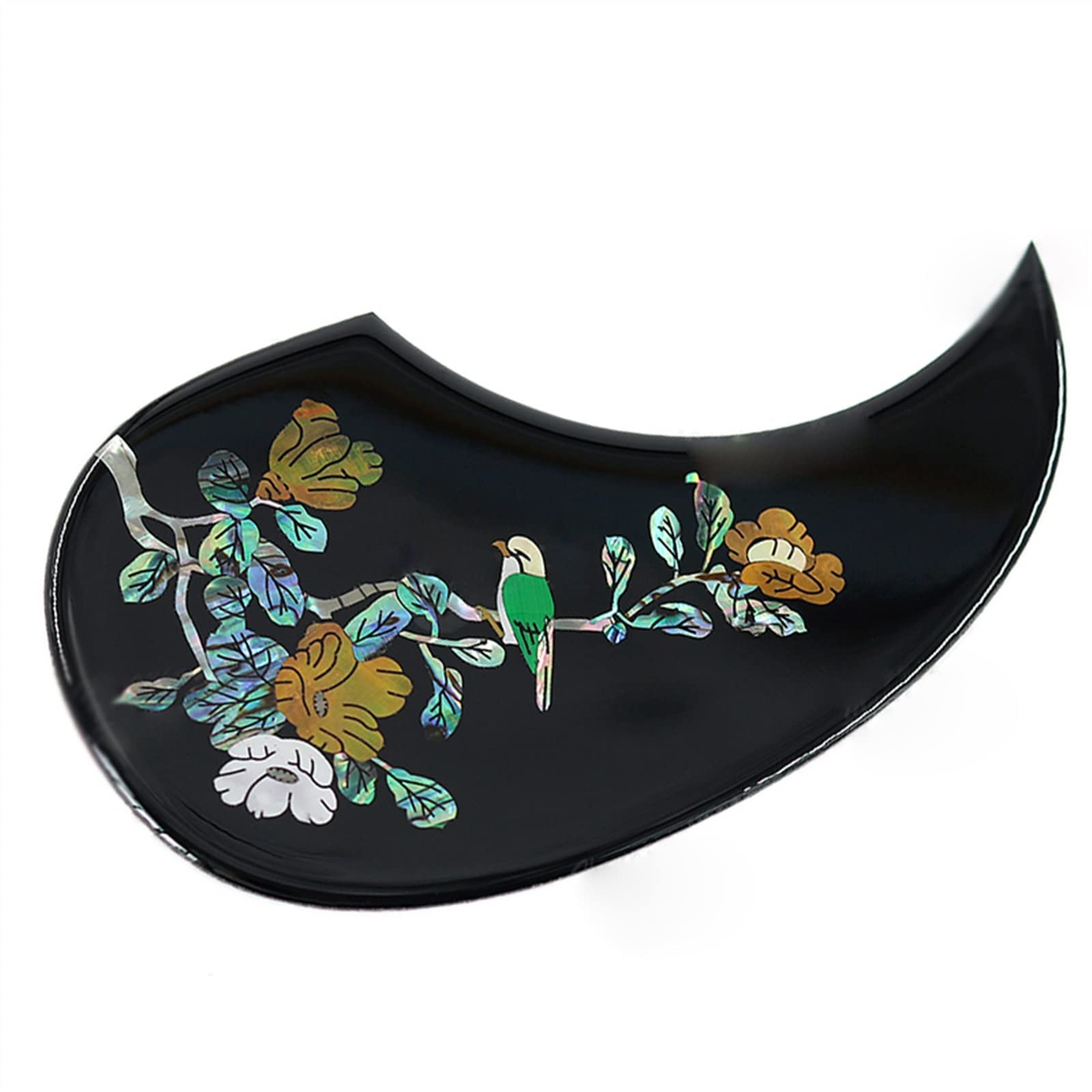 ギターピックガード トゥルーカラーシェルローズインレイギター