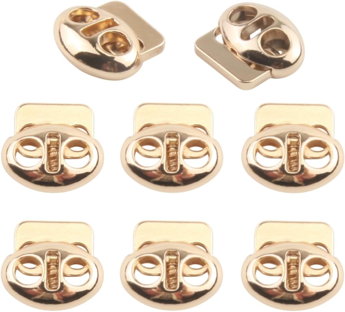 Metal Cord Locks Round Double Hole 17mm Fastener Slider Toggles for Drawstring Shoelaces Paracord Clothing Bag