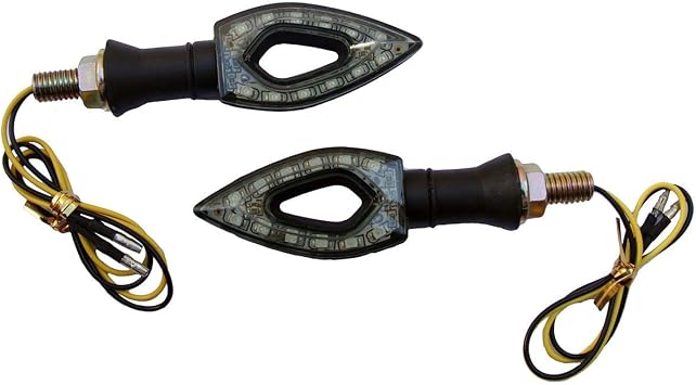 2PCS Motorcycle Diamond Turn Signal Blinkers Black ABS LED Indicators Compatible for 1998 Ducati Monster 900