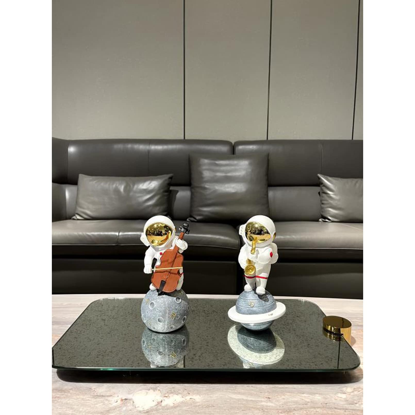 Centros de mesa for oficina, hogar, cocina, decoración de oficina, escultura tocando música, figura de astronauta, decoración artística de astronautas frescos, figura espacial, adorno, estatuas de ast