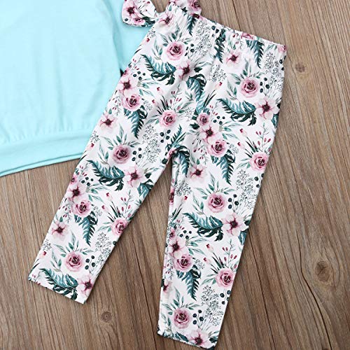 Cutoluca 3Pcs Infant Girls Rabbit Clothes 3D Bunny Ears Hoodie Long Sleeve Tops Pants Headband Fall Winter Toddler Outfit (Blue , 0-6 Months ) #TOP5