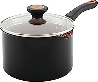Vista 1 de Farberware Glide - Cacerola antiadherente con colador y tapa, 3 cuartos de galón, color negro