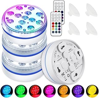Unterwasser Licht, 4 Stück LED Poolbeleuchtung Unterwasser Magnetische Lichter IP68 Wasserdicht Teichbeleuchtung für Pool,Teich,Badewanne,Brunnen,Aquariu，Inneneinrichtung