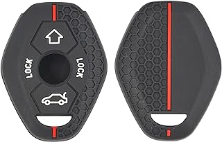 2 PCS Silicone 3 Button Key Case Fob Shell Cover Holder Protector for BMW 3 5 7 Series M3 M5 M6 X3 X5 Z3 Z4 Z8 Car Key Case Replacement 2000 2001 2002 2003 2004 2005 2006 2007 2008 2009 2010