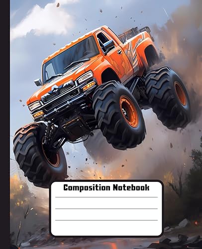 Big Monster Truck Enthusiast Composition Notebook - 7.5x9.25 Inches, College Wide Ruled Lined Paper - 120 Pages - Ideal for School, College, and Work: ... students going back to school, office workers