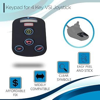 AlveyTech Keypad for 4-Key VSI Joystick Controllers by PG Drives - Replacement Mobility Power Chair Controller Keypads for ActiveCare, Jazzy, Jet, Merits, Shoprider (P75736 / RECPART1071 / 503049)