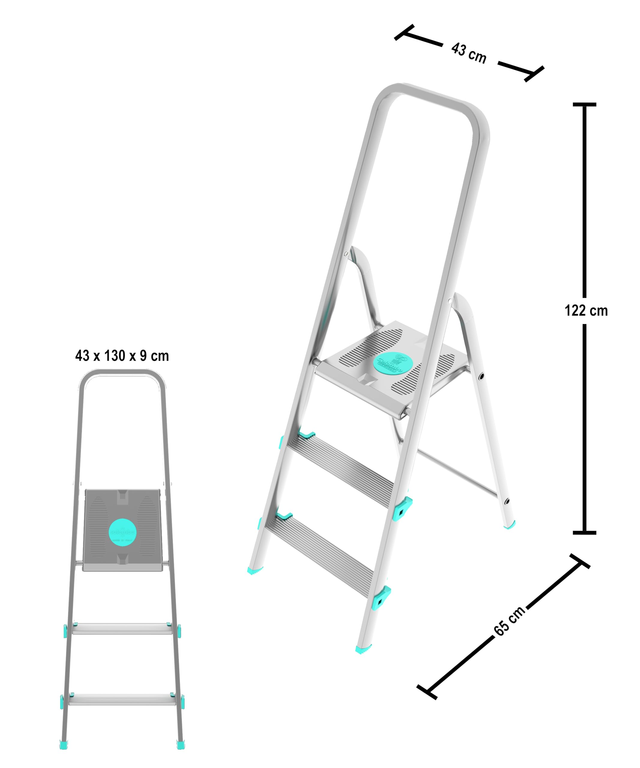 Scala LIBELLULA in alluminio 3 gradini Silver