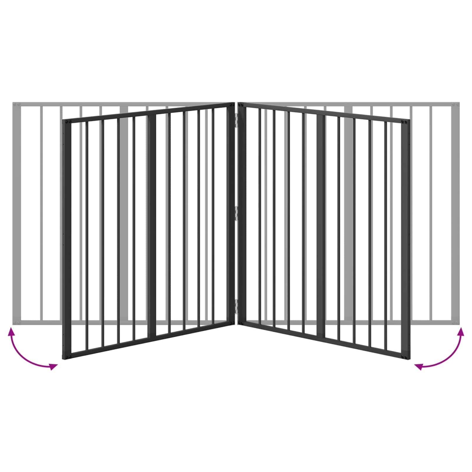 Portería para perros, 2 unidades, acero galvanizado negro, 80 x 80 cm, plegable y portátil, parque versátil para cachorros, caño seguro, protección interior y exterior, ideal para