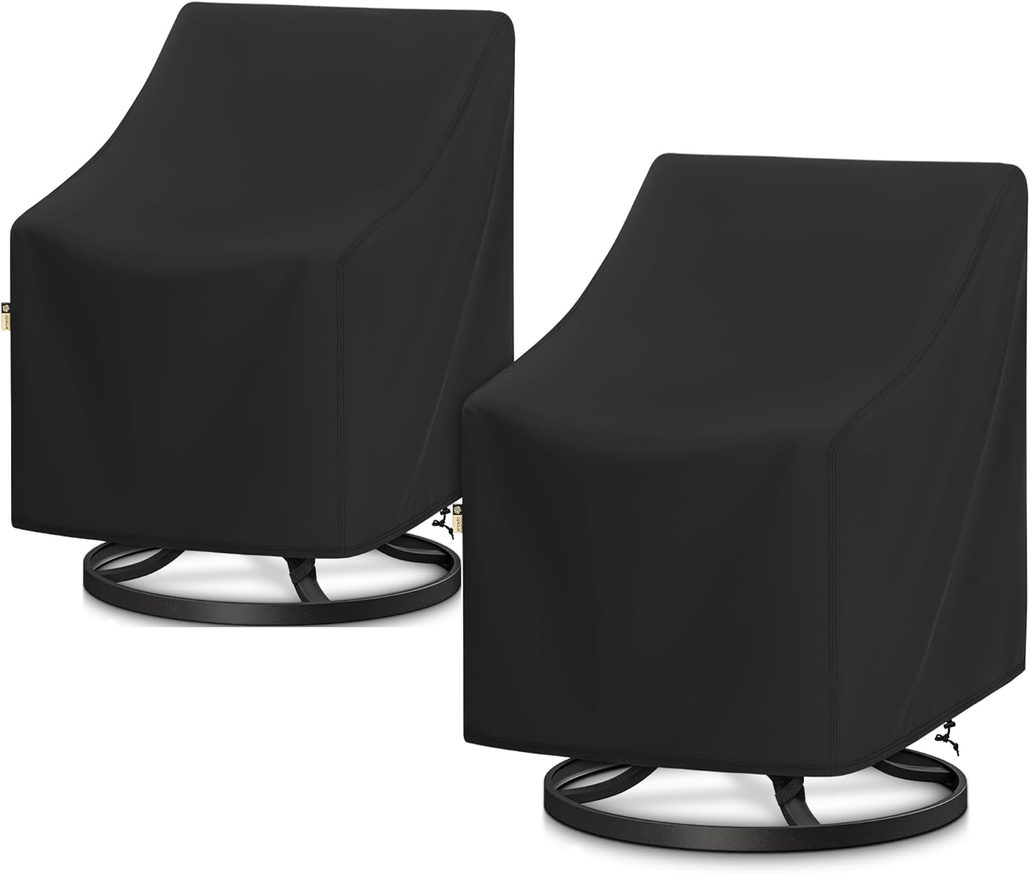 Arcedo Waterproof Outdoor Chair Covers 2 Pack for Lawn Furniture, Patio Lounge Deep Seat Swivel Chair Cover Fade Resistant All Weather Protection, 34”W x 30”D x 38.5”H, Black