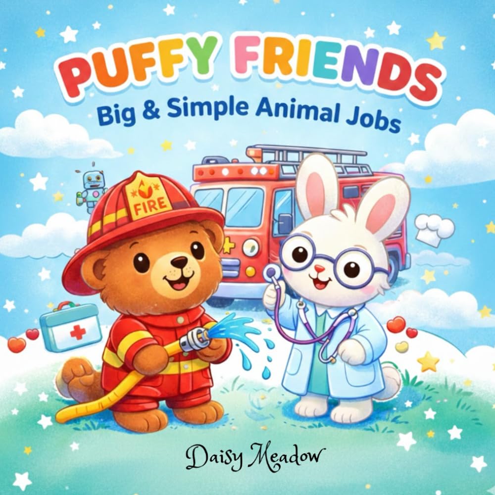Puffy Friends - Big&Simple Animal Jobs: Easy Bold Coloring Book for Toddlers