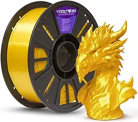 Filamento PLA V-Silk High Speed 1Kg 1,75mm Efeito Seda Impressora 3D FDM Voolt3D (Dourado V-Silk)