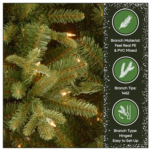 National Tree Company 6.5 ft Pre-Lit Tiffany Fir Slim Artificial Christmas Tree, 500 Clear Lights, 1,462 Tips, Includes Stand, Green by National Tree Company - Image 7
