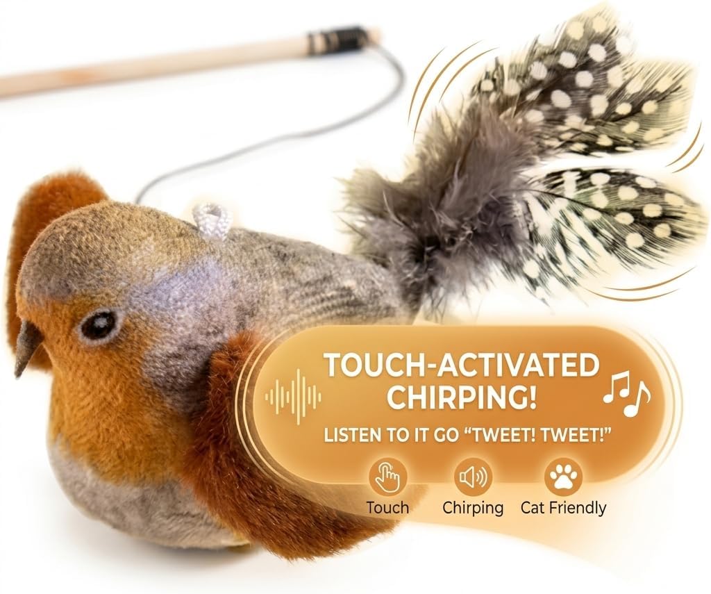 AGGER Cat Casting Fishing Pole Toy, Cat Casting Toy Set, Interactive Toy for Cats, Tangle-Free Design, Cat Toy for Indoor Outdoor Cats