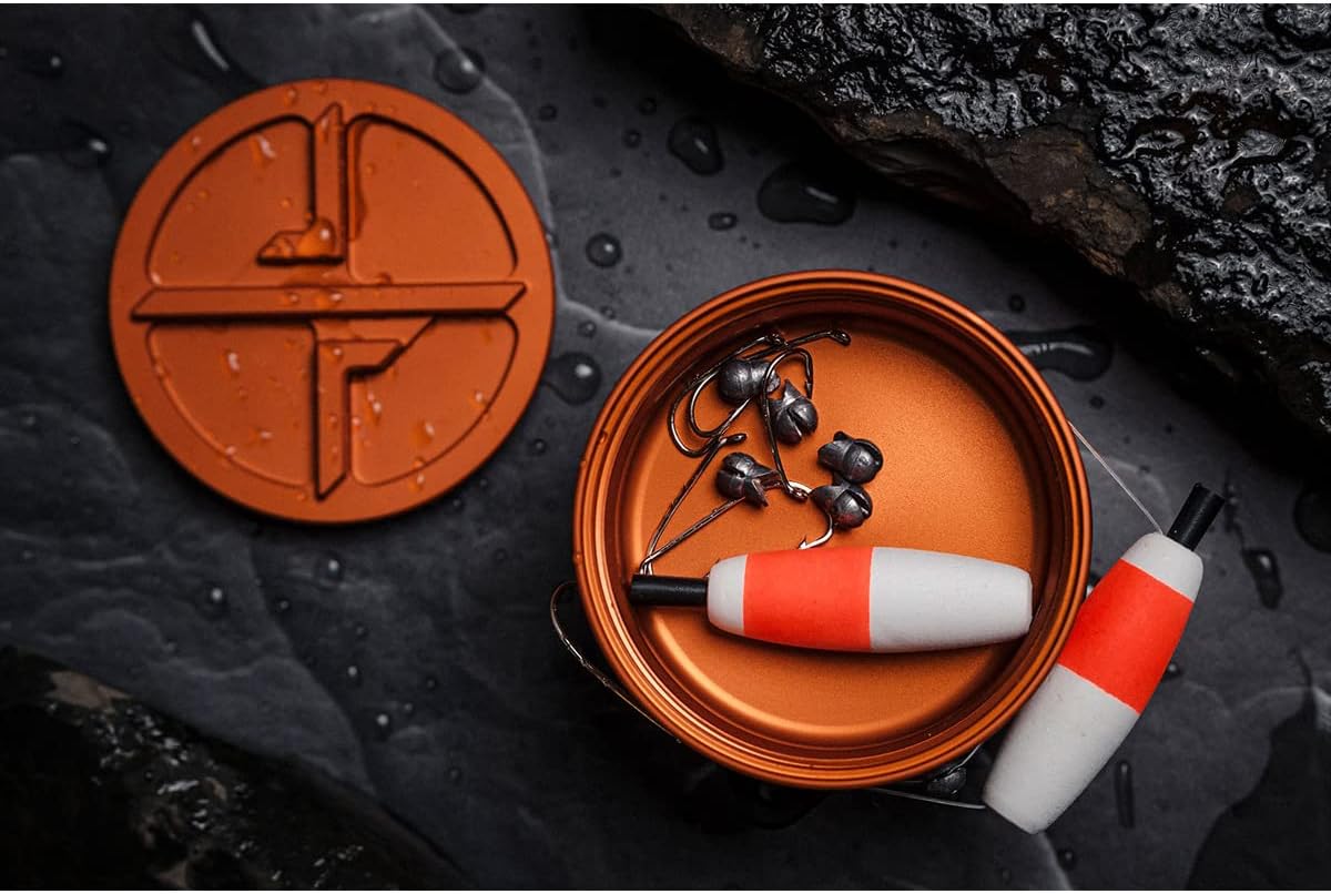 Exotac xREEL Handline Survival Pocket Fishing Kit with Tackle Storage Compartment and Flexible TPE Finger Strap for Optimal Reel Control, Includes 6 Hooks, 6 Split Shot, and 2 Floats