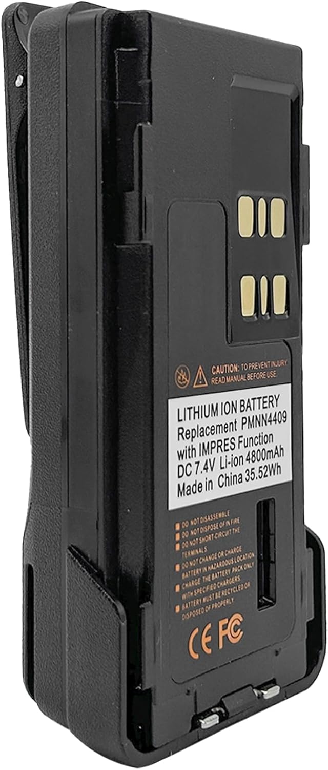 High Capacity PMNN4409 PMNN4409AR IMPRES 7.4V 4800mAh Li-Ion Battery Compatible with XPR7550 XPR7550e XPR7580 XPR7580e XPR7350e XPR3300 XPR3300e XPR3500e APX1000 APX3000 APX4000
