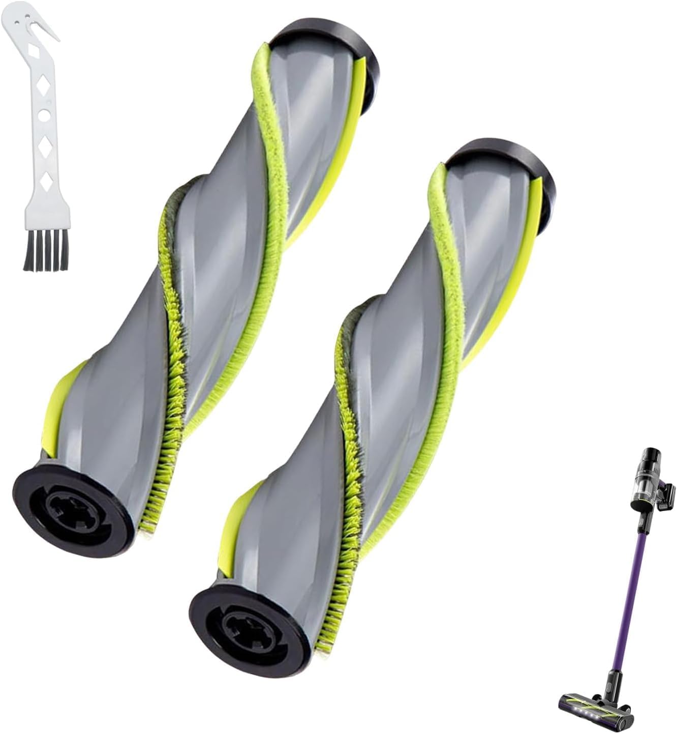 Brush Roll Replacement Parts Compatible with Bissell Cleanview XR 200W/ Cleanview XR Pet 300W/ Powerlifter Turbo Cordless Stick Vacuum Cleaner 3789U, 3789X, 3789, 3797V, 3797W, 3797, 2 Pack