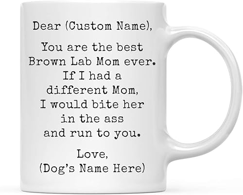 Miniatura 39 de Andaz Press Taza de café personalizada divertida con texto en inglés "Dog Mom", regalo de broma para la mejor mamá de perro cocker spaniel, muerde