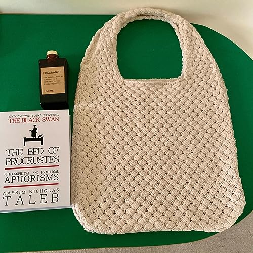 Crochet Knit Shoulder Bag Women Casual Tote Purse Hollow Design Woven Handbag Shopping Beach Travel4