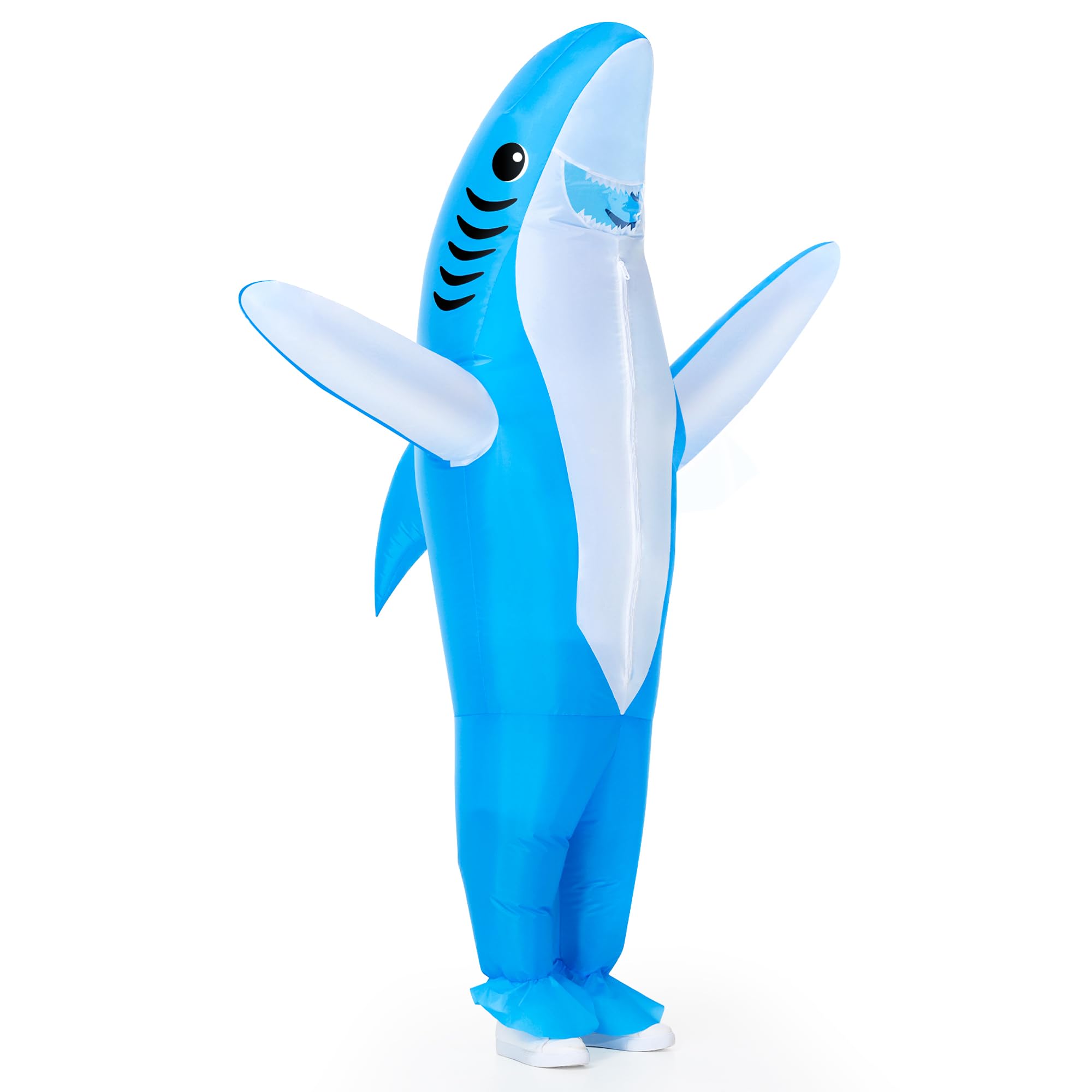 XYJKIDSES Inflatable Shark Costume for Kids, Funny Halloween Blow Up Costumes for Boys Girls Cosplay Party Suit