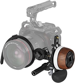 SmallRig F60 Follow Focus for DSLR and Mirrorless Camera Lenses, with Non-Damping Design & Forward/Reverse Switch & A/B Stops, Included Lens Gear, Gear Ring, 15mm Rod & Rod Clamp - 3850