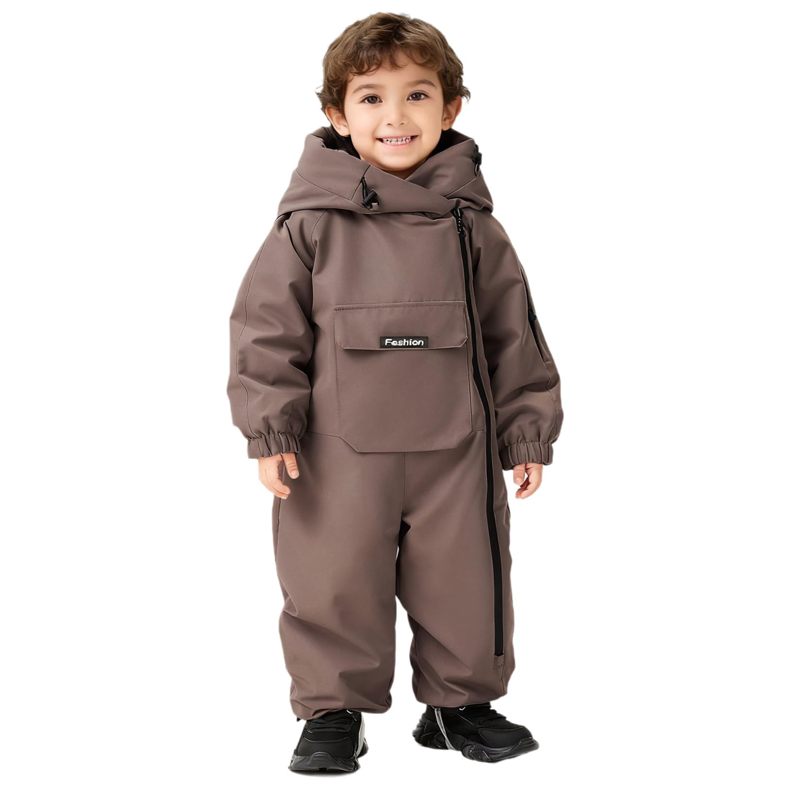 Choomomo Baby Jungen Mädchen Schneeanzug Warm Strampelanzug mit Kapuze Langarm Fleece Gefütterte Jumpsuit Wasserdicht Gr. 68-98