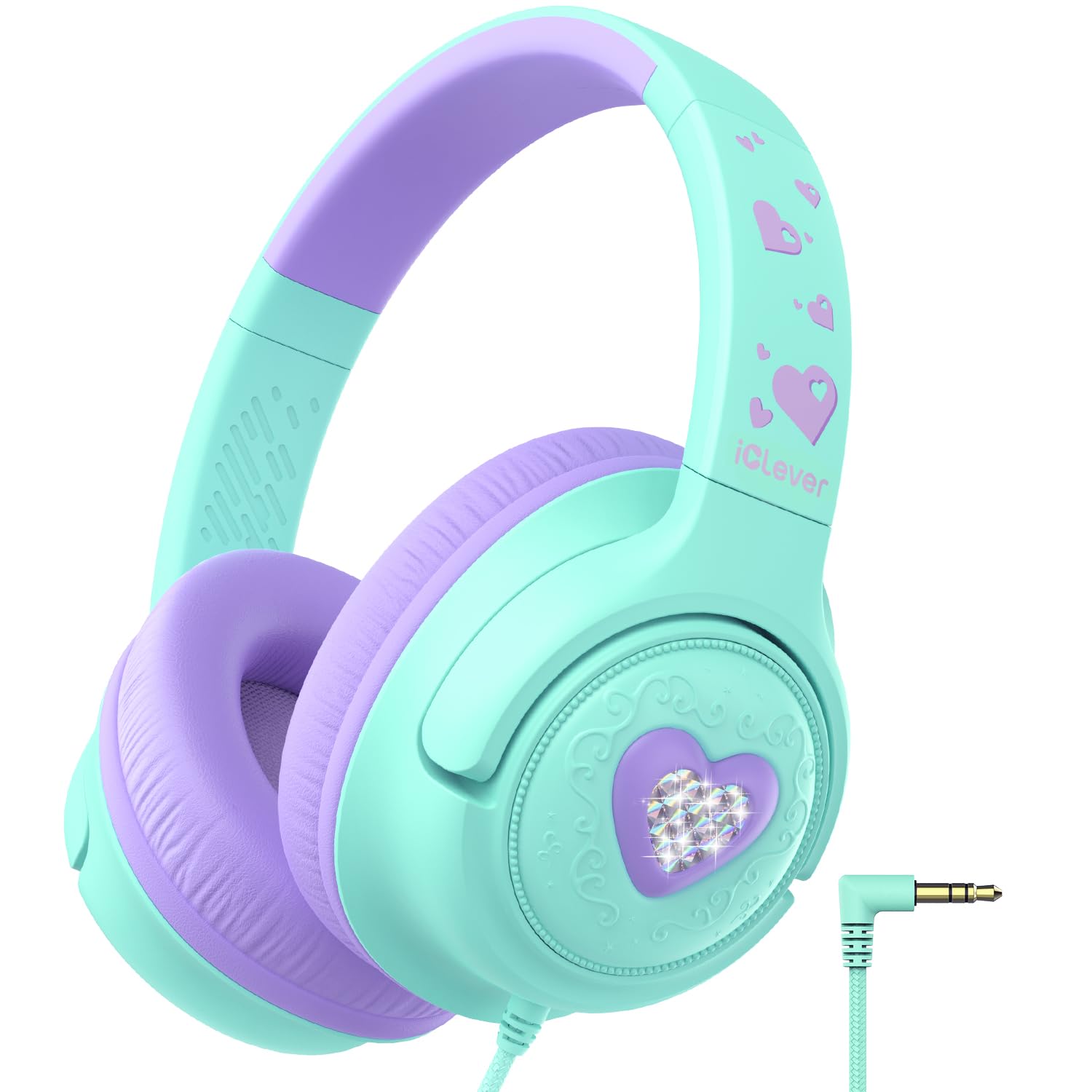 iClever Kopfhörer Kinder, Kinderkopfhörer mit Kabel 85dBA Sichere Lautstärke, Stereo Sound, Over Ear Faltbare 3.5 mm Jack Kinder Kopfhörer
