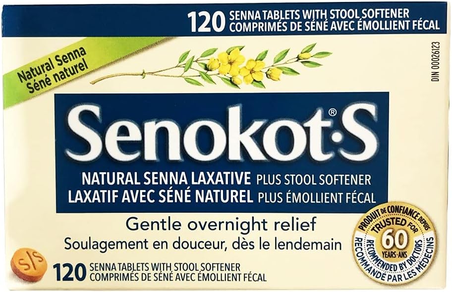 Senokot•S Natural Senna Laxative Plus Stool Softener, 120 Tablets