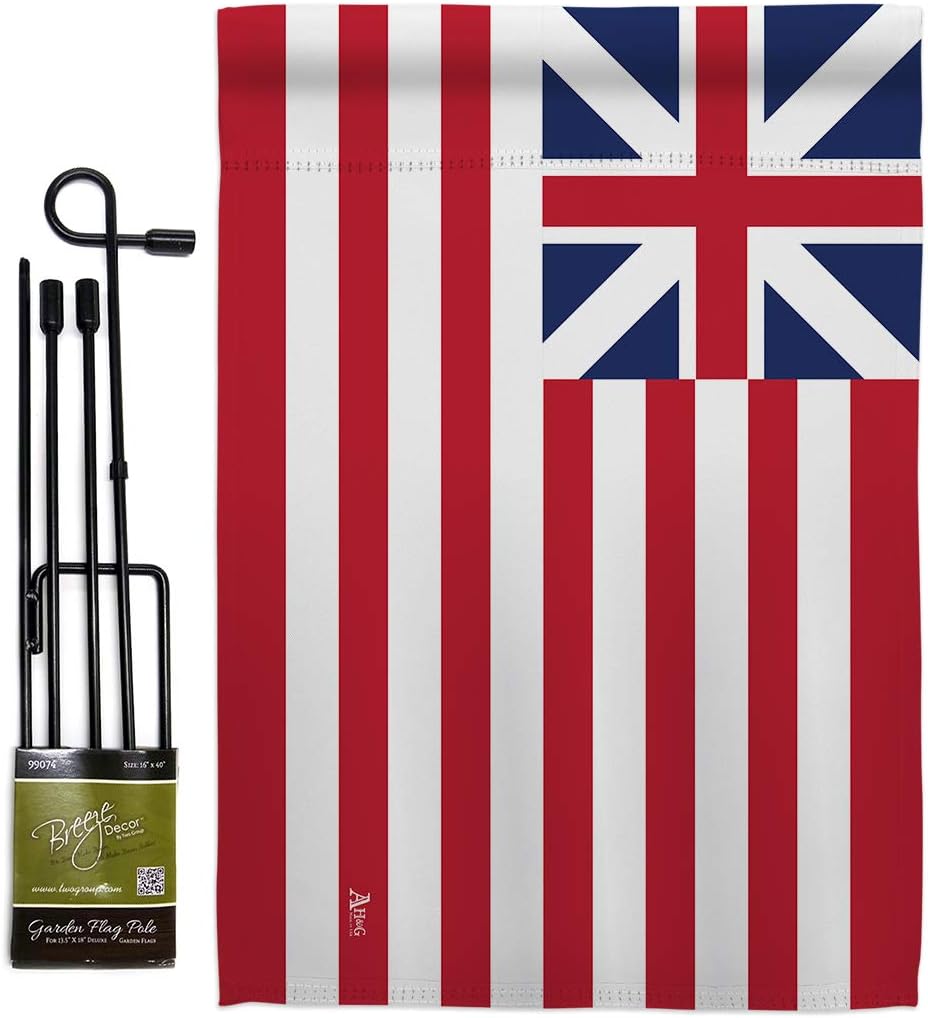 Grand Union Garden Flag Set with Stand Regional World Historic International Heritage Celebration Cultural Country Particular Area Small Gift Yard House Banner Double-Sided Made In USA 13 X 18.5