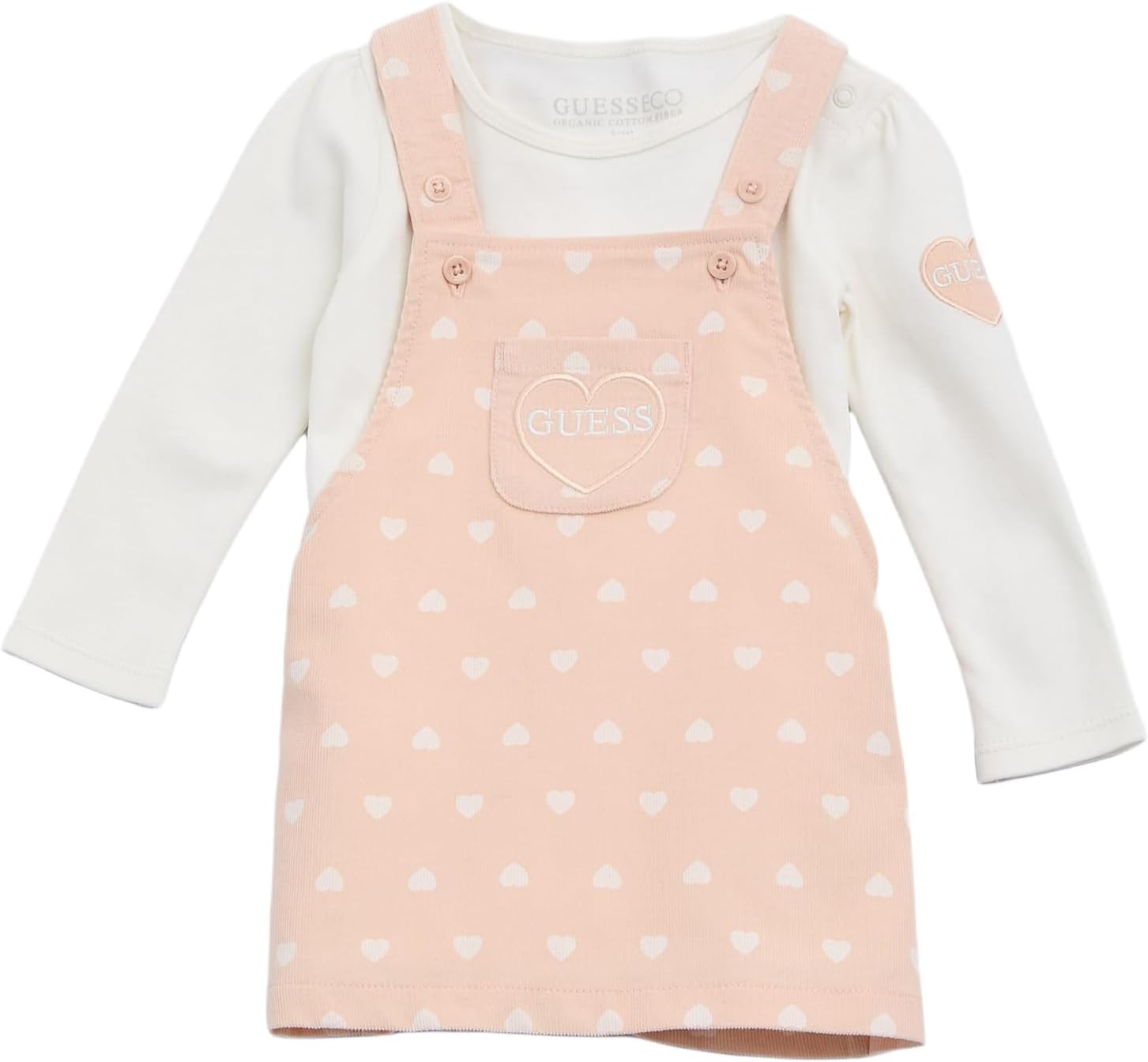 GUESS Baby Girls' Eco Long Sleeve Body Suit and Skirtall Set
