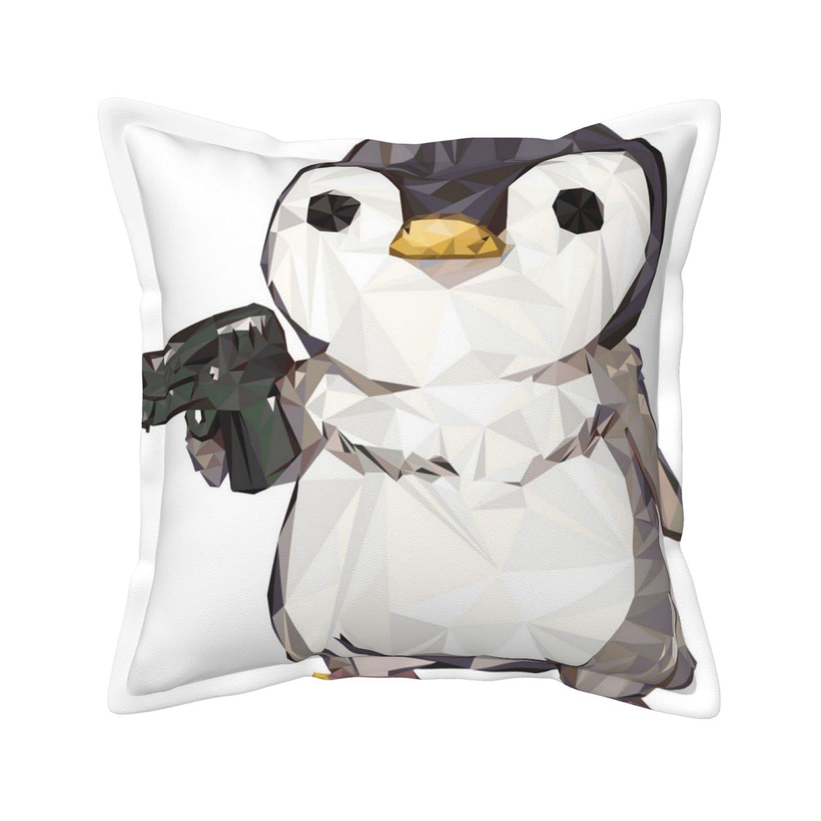 Housse de coussin cuir pingouin 45x45cm pour rénover un canapé usé
