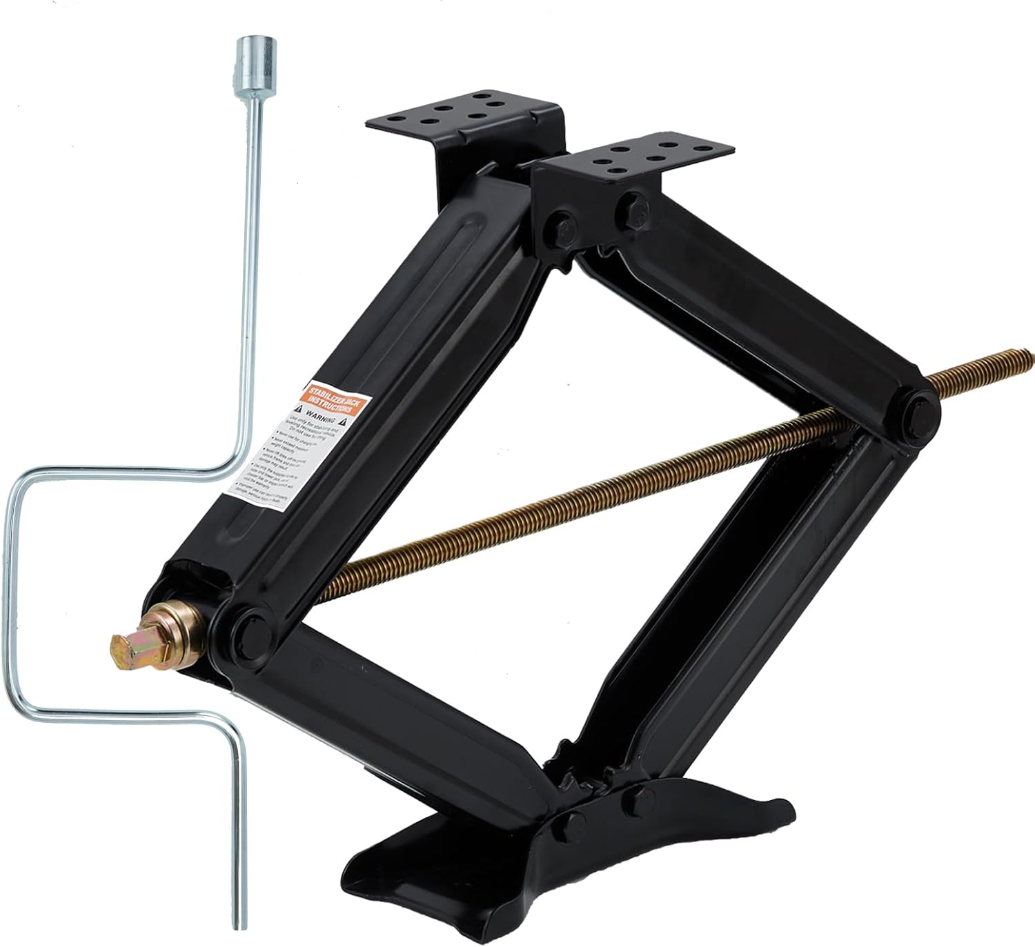 7500 LBS Heavy Duty RV Stabilizer Jacks, 24" Adjustable Camper Trailer Scissor Jacks with Crank Handle, 4"-24" Lift Height, Powder-Coated Steel for Travel Trailer, RV, Camper