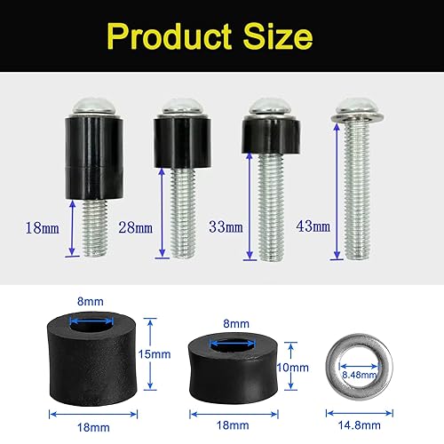 Miniatura 3 de Tornillos M8 para Samsung TV M8x45mm, Tornillos de montaje de TV con rosca de 1.25mm con espaciadores largos de 25mm para Samsung 42" 50" 55" 60"