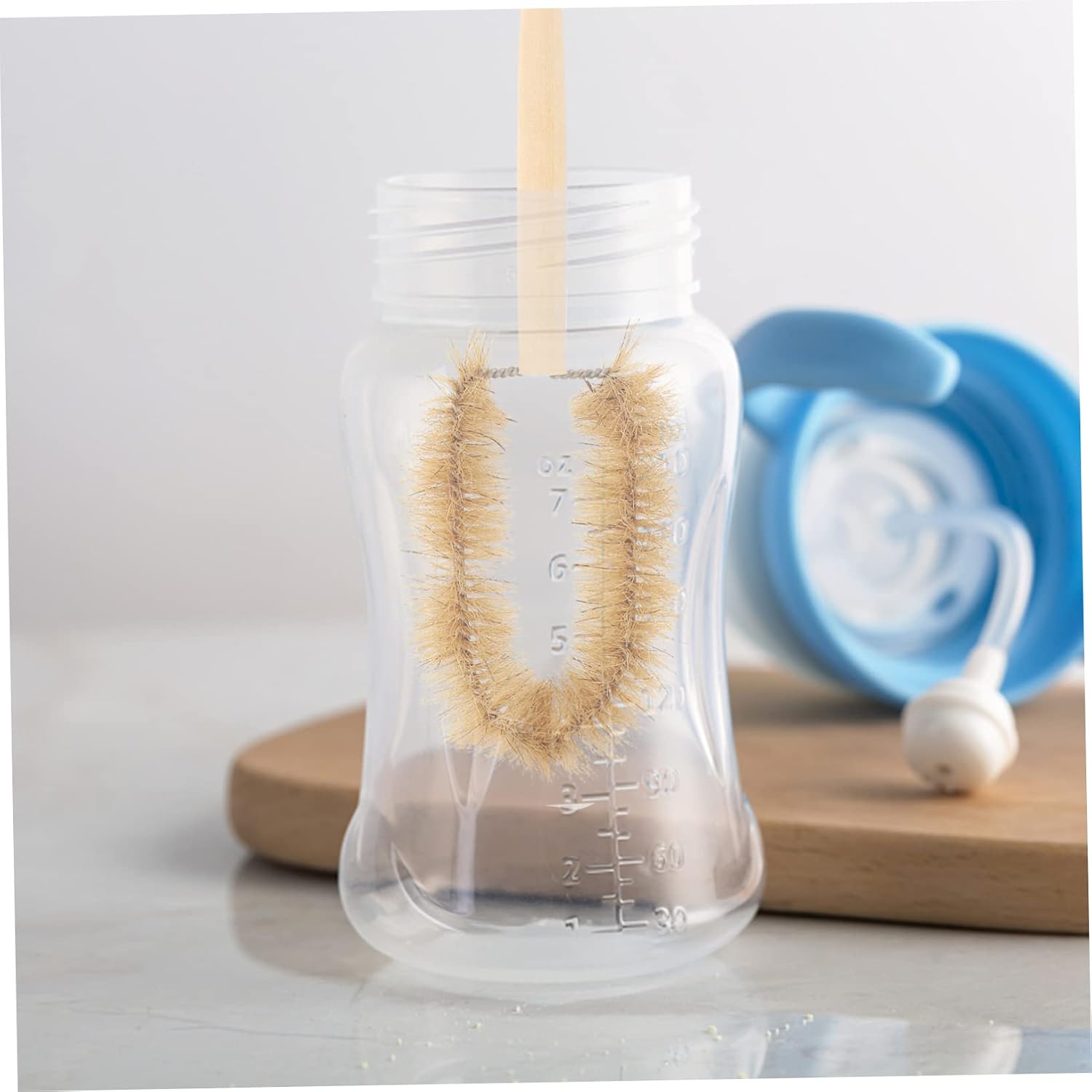 GALPADA 6pcs Beaker Cleaning Brush Set Wooden Handle for Lab Use Chemical Cleaning Brush for Bottles and Beakers for Physics and Chemistry Experiments