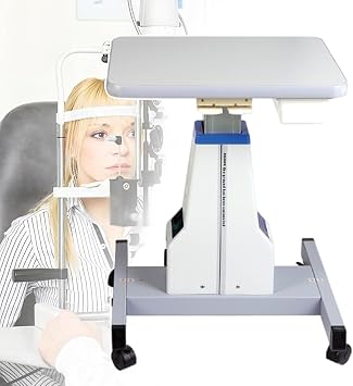 Optical Instrument Chin Rest, Optometrist Motorized Table W/Height Adjustable 180mm, Ophthalmic Electric Optometry Lift Tables with Drawer