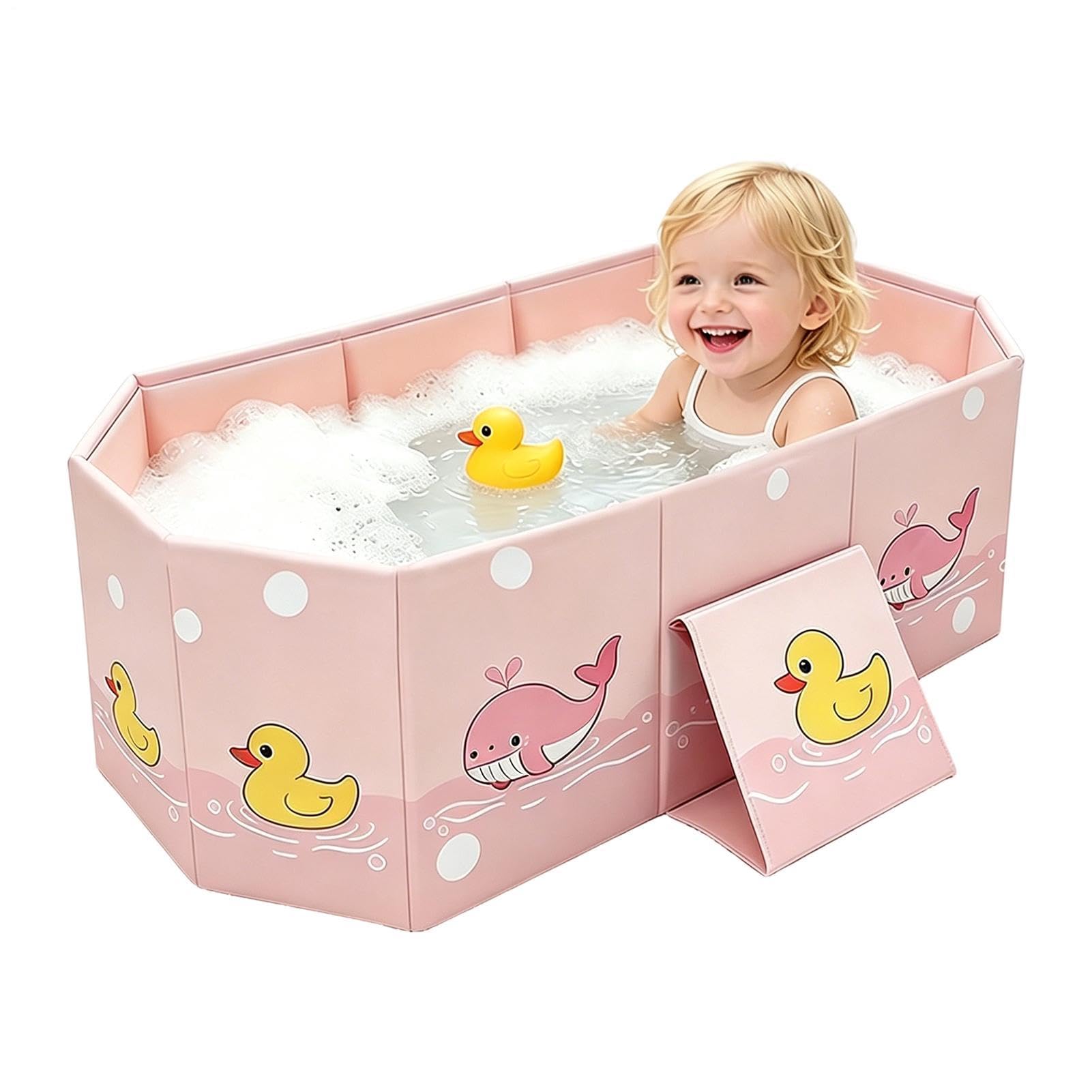 Plegable Para - Pato antivuelco para baño | Tub de ducha de inmersión | Para niñas, hogar, guardería, viajes, hotel, baño, rutina, vacaciones, camping, apartamento,