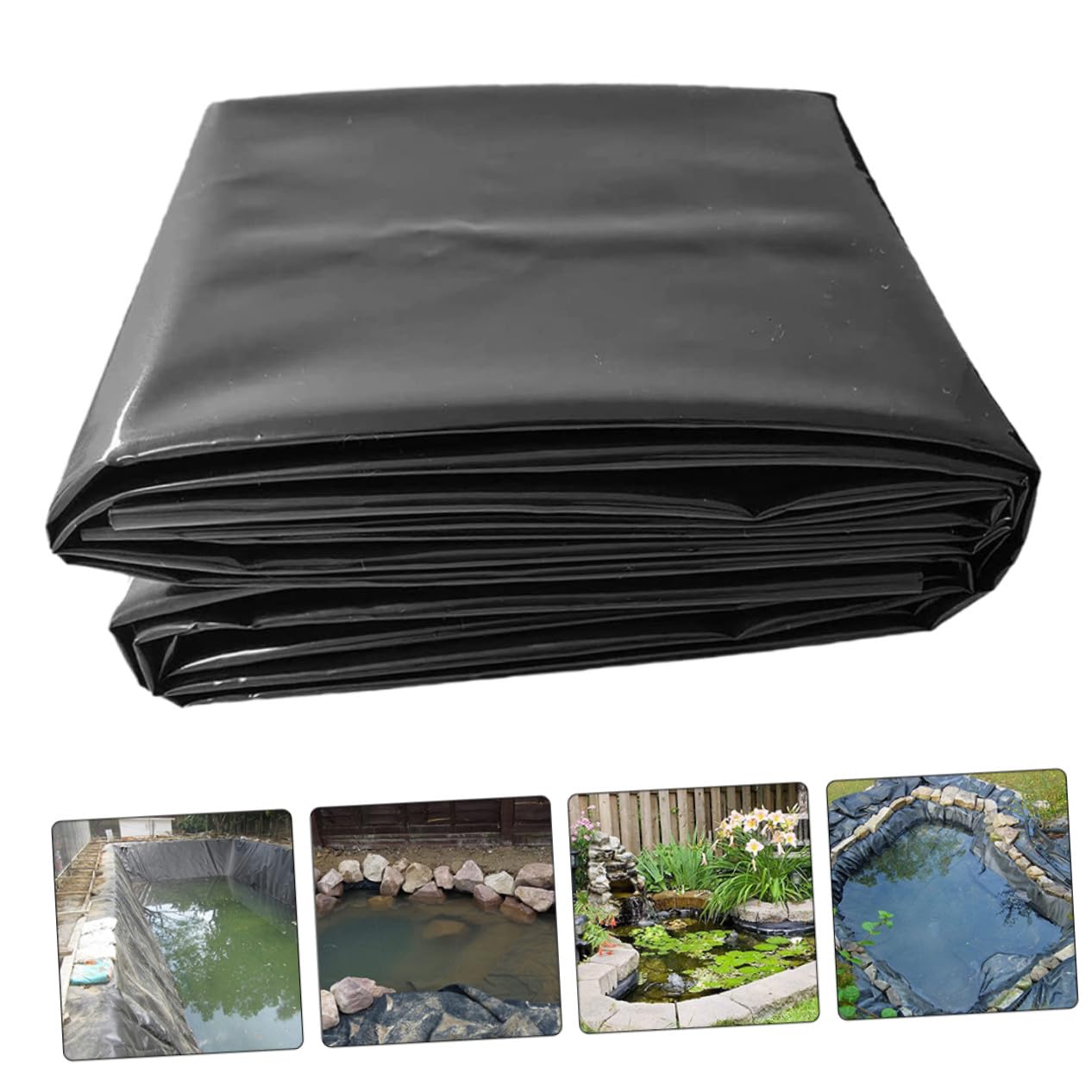 ibasenice Rivestimento per Laghetto per Pesci Hdpe Ampio e Prevenzione Efficente delle Perdite d Acqua Resistente ai Danni Taglio Comodo per Diverse Esigenze