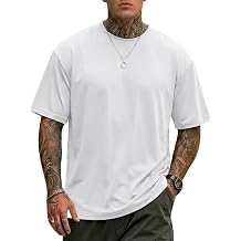 Mens Oversized T Shirt Workout Gym Short Sleeve Tshirts Crew Neck Loose Fit Basic Casual Tops