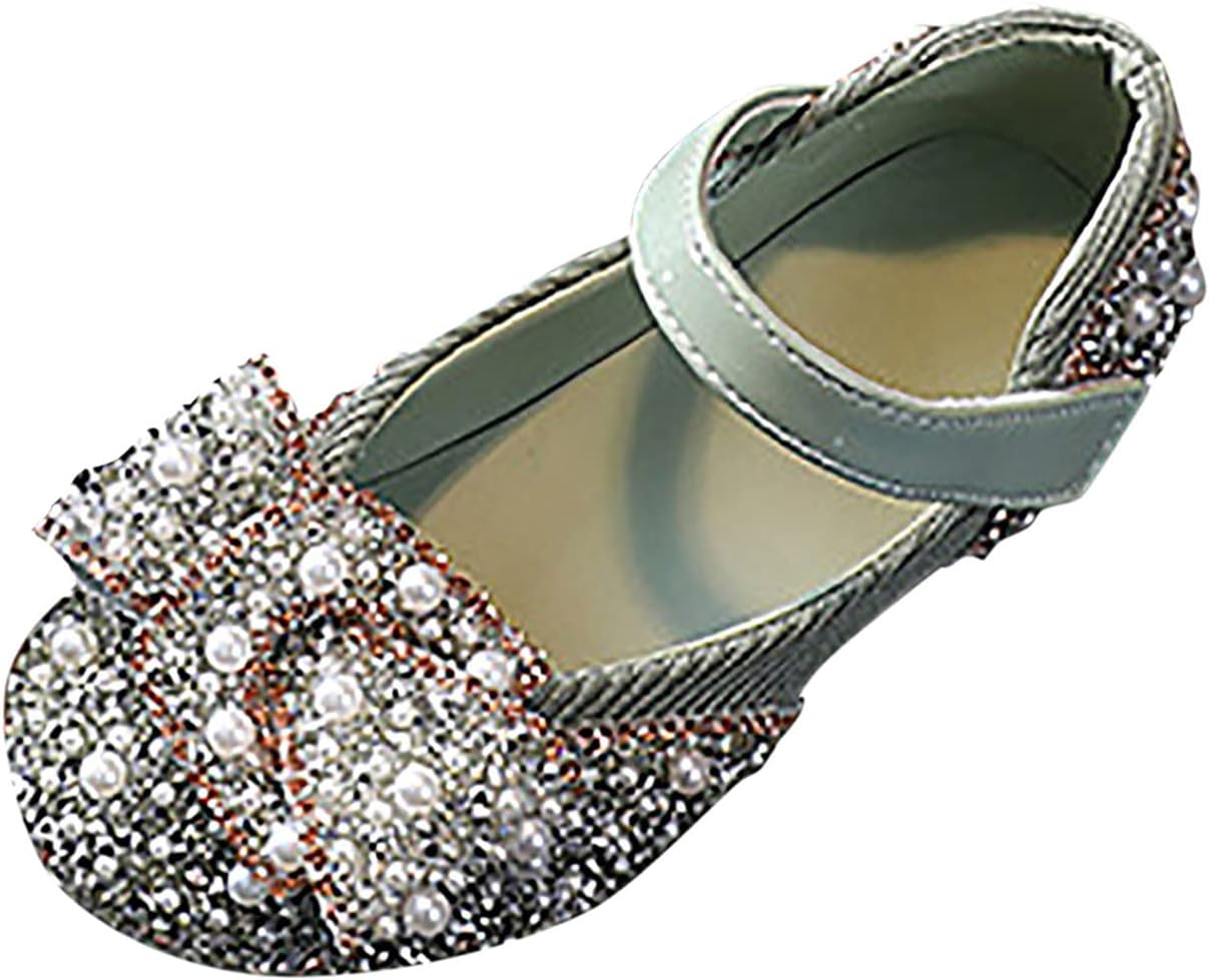 IWIHMIV Infant Mary Jane Shoes Princess Dress Up Non Slip Toddler Girls Slip On Soft Bottom Shoes