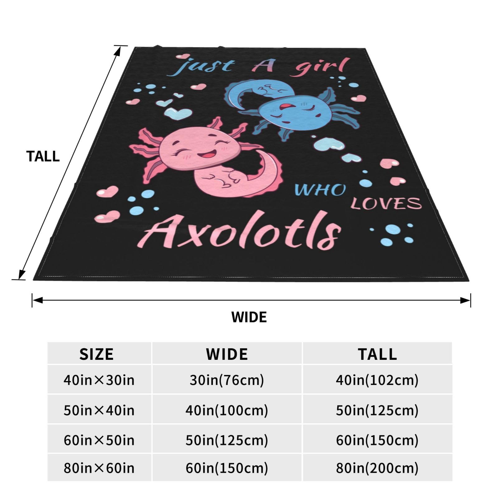 Axolotl Überwurfdecke – Kuschelig, 127x152 Cm, Aus Polyester-Mikrofaser, Waschbar