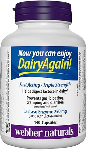 Webber Naturals Enzima Lactasa Extra Strength 140 Cápsulas