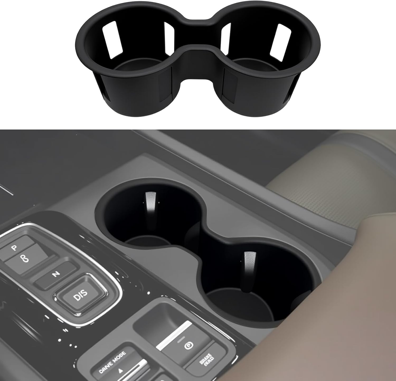 Center Console Cupholder Insert for 2023-2026 Honda Pilot & 2024-2026 Passport/Ridgeline Cup Holder Organizer Tray Coaster Liner Interior Accessories(Center Console Cupholder)