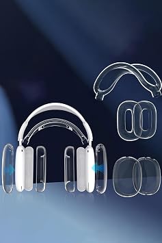 AirPods Max/AirPods Max 2 Uyumlu Şeffaf Silikon Koruyucu Kılıf Seti (5 Parça) Full Koruma Çizilme ve Darbe Önleyici