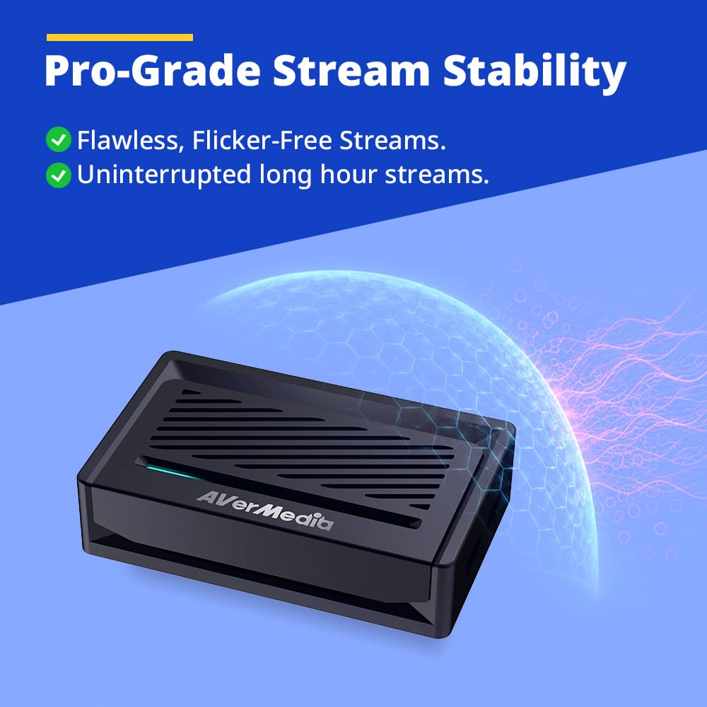 AVerMedia Scheda di acquisizione Streamer ULTRA 4K (GC531) - RGB24 non compresso, registrazione 4K30 e passthrough HDR/VRR 4K60, scatola di acquisizione video USB 3.1 Type-C per PS5, Xbox Series X/S