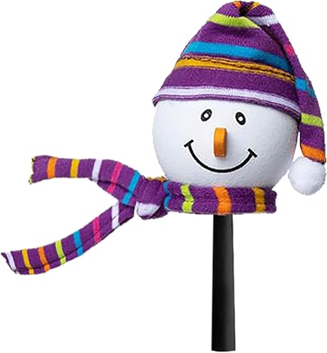 Sombrero y bufanda de invierno púrpura muñeco de nieve para antena de automóvil/colgante de espejo, bonito accesorio para tablero (se adapta a