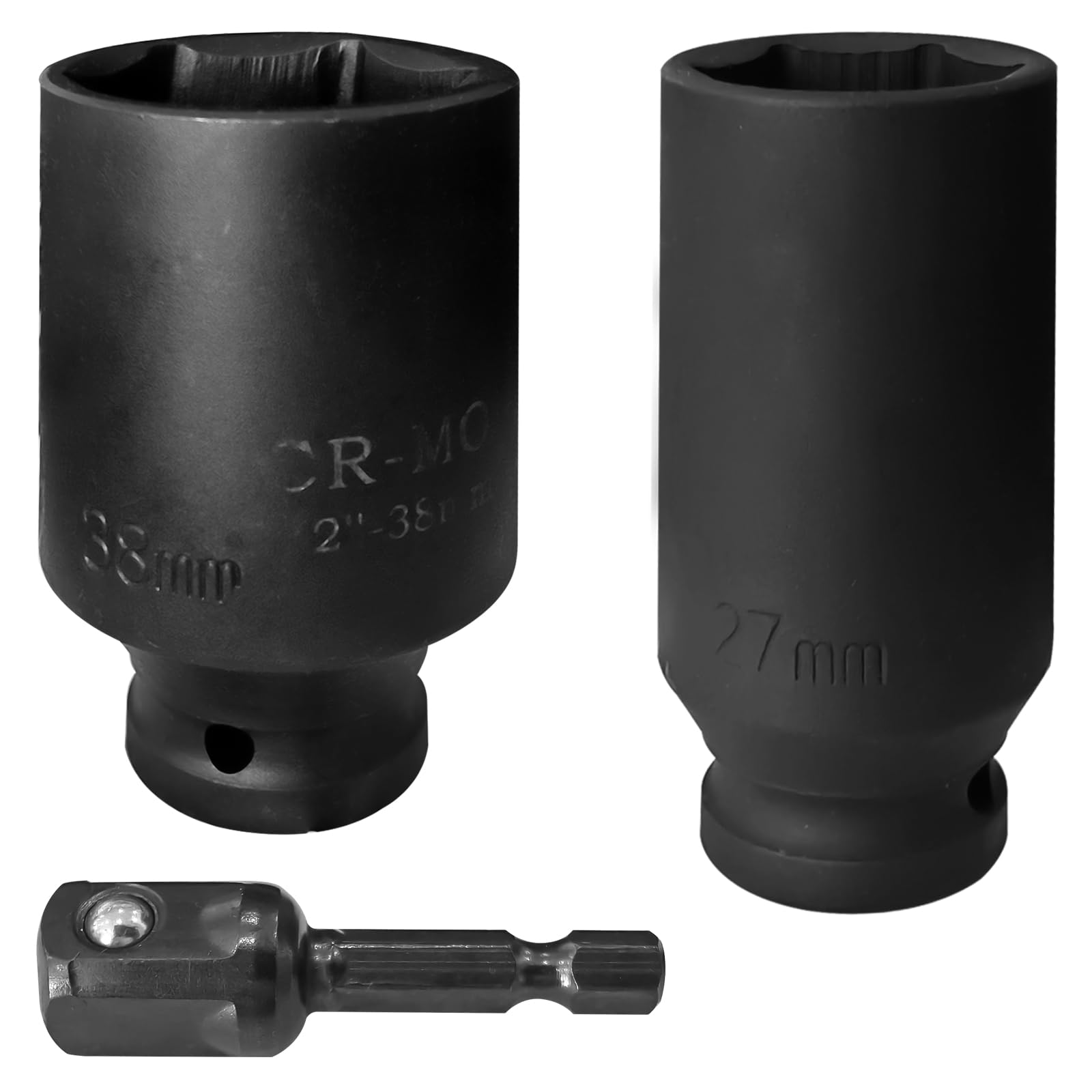 Juego de llaves de vaso para calentador de agua, enchufes resistentes de 27 mm y 38 mm + 1/2 accionamiento, ajuste preciso, resistente a la corrosión, fácil acceso al espacio para mantenimiento
