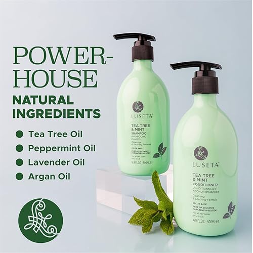 Miniatura 4 de Luseta Tea Tree Mint Champú y acondicionador Set de limpieza y calmante para todo tipo de cabello Hidratar el cuero cabelludo Reducir la caspa